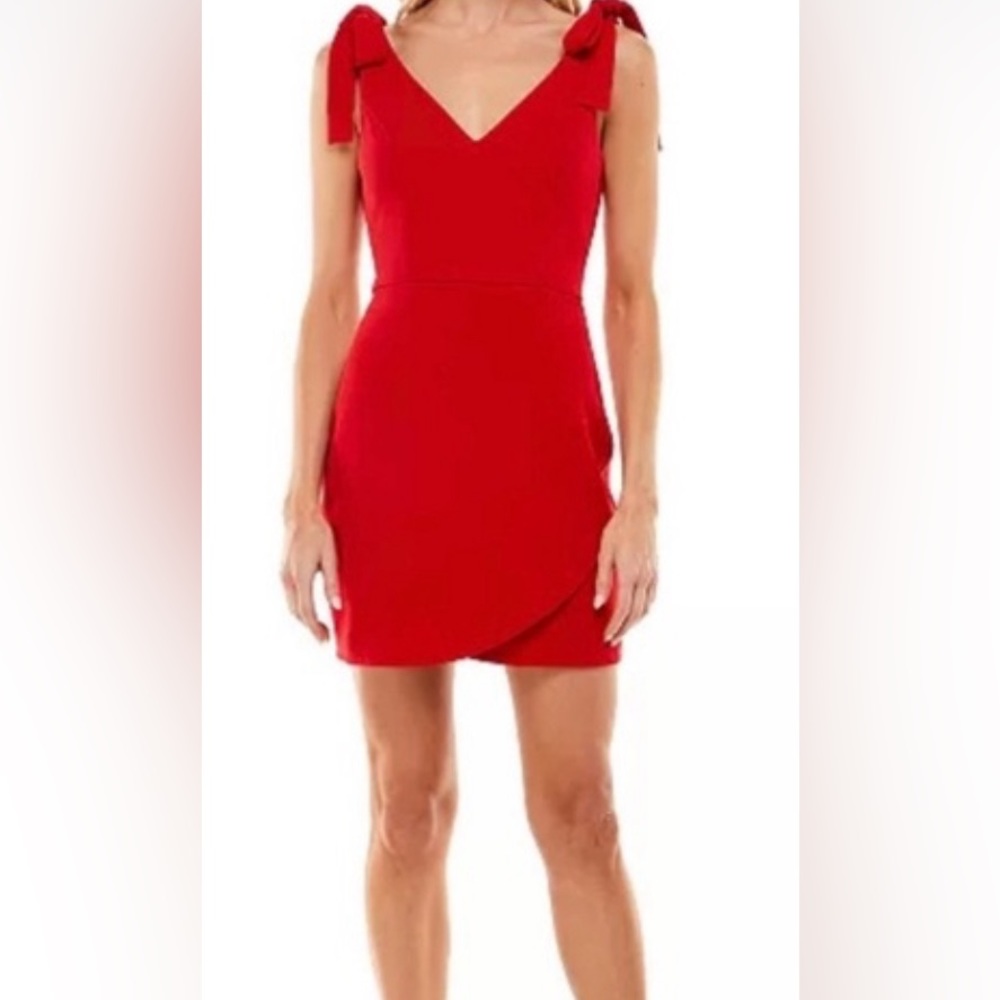 Macy’s Trixxi Red Dress with Bows - medium